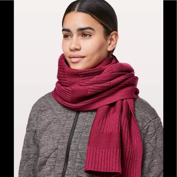 Lululemon Stamped With Love Scarf Merino Wool Red